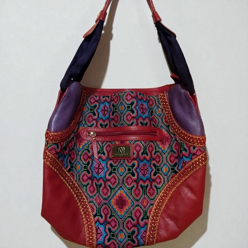 Vintage Sharif 90s Multicolor Global Tapestry Hobo - Picture 5 of 10